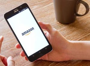 Shopping on Amazon on a mobile phone